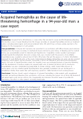 Cover page: Acquired hemophilia as the cause of life-threatening hemorrhage in a 94-year-old man: a case report