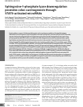 Cover page: Sphingosine-1-phosphate lyase downregulation promotes colon carcinogenesis through STAT3-activated microRNAs