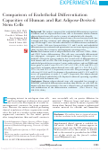 Cover page: Comparison of Endothelial DifferentiationCapacities of Human and Rat Adipose-DerivedStem Cells
