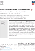 Cover page of Long COVID sequelae in heart transplant recipients