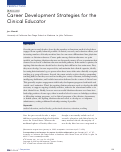 Cover page: Career Development Strategies for the Clinical Educator