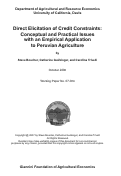 Cover page: Direct Elicitation of Credit Constraints: Conceptual and Practical Issues with an Empirical Application to Peruvian Agriculture