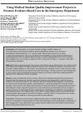 Cover page: Using Medical Student Quality Improvement Projects to Promote Evidence-Based Care in the Emergency Department