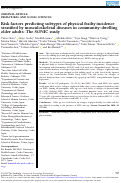 Cover page: Risk factors predicting subtypes of physical frailty incidence stratified by musculoskeletal diseases in community-dwelling older adults: The SONIC study.