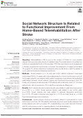 Cover page: Social Network Structure Is Related to Functional Improvement From Home-Based Telerehabilitation After Stroke