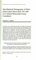 Cover page: The Historical Demography of White Earth Indian Reservation: The 1900 U.S. Federal Manuscript Census Considered