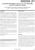 Cover page: Coordinated multiple cadaver use for minimally invasive surgical training.