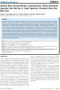 Cover page: Honey Bees Avoid Nectar Colonized by Three Bacterial Species, But Not by a Yeast Species, Isolated from the Bee Gut