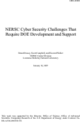 Cover page: NERSC Cyber Security Challenges That Require DOE Development and Support