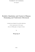 Cover page: Realistic Simulation and Control of Human Swimming and Underwater Movement