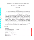 Cover page: RELATIVE p-ADIC HODGE THEORY: FOUNDATIONS