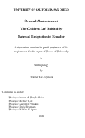 Cover page: Devoted abandonment : the children left behind by parental emigration in Ecuador