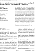 Cover page: In vivo optical coherence tomography–based scoring of oral mucositis in human subjects: a pilot study