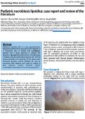 Cover page: Pediatric necrobiosis lipoidica: case report and review of the literature