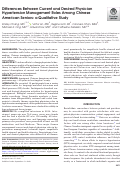 Cover page: Differences Between Current and Desired Physician Hypertension Management Roles Among Chinese American Seniors: a Qualitative Study