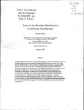 Cover page: Issues in the runtime modification of software architectures