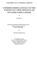 Cover page: Understanding Contact at the Nanoscale Using Molecular Dynamics Simulations