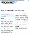 Cover page: 21st Century California Water Storage Strategies