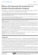 Cover page: Efficacy of Preoperative Risk Stratification on Resident Phacoemulsification Surgeries