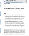 Cover page: Differences in mechanisms underlying reinstatement of cigarette smoke extract- and nicotine-seeking behavior in rats