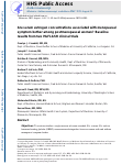 Cover page: Are serum estrogen concentrations associated with menopausal symptom bother among postmenopausal women? Baseline results from two MsFLASH clinical trials.