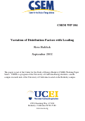 Cover page: Variation of Distribution Factors with Loading