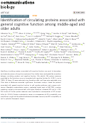 Cover page: Identification of circulating proteins associated with general cognitive function among middle-aged and older adults