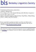 Cover page: Grammaticized Discourse Connectivity