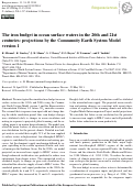 Cover page: The iron budget in ocean surface waters in the 20th and 21st centuries: projections by the Community Earth System Model version 1