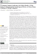 Cover page: Leveraging Campus Landscapes for Public Health: A Pilot Study to Understand the Psychological Effects of Urban Sheep Grazing on College Campuses