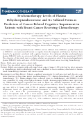 Cover page: Prechemotherapy Levels of Plasma Dehydroepiandrosterone and Its Sulfated Form as Predictors of Cancer‐Related Cognitive Impairment in Patients with Breast Cancer Receiving Chemotherapy