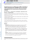 Cover page: Early-life exposure to p,p′-DDT and p,p′-DDE in South African children participating in the VHEMBE study: An assessment using repeated serum measurements and pharmacokinetic modeling