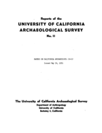 Cover page: Papers on California Archaeology: 10-12