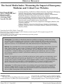 Cover page: The Social Media Index: Measuring the Impact of Emergency Medicine and Critical Care Websites