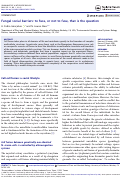 Cover page: Fungal social barriers: to fuse, or not to fuse, that is the question