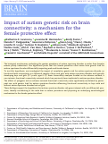 Cover page: Impact of autism genetic risk on brain connectivity: a mechanism for the female protective effect.