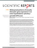 Cover page: Widespread patterns of sexually dimorphic gene expression in an avian hypothalamic–pituitary–gonadal (HPG) axis