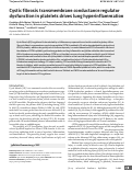 Cover page: Cystic fibrosis transmembrane conductance regulator dysfunction in platelets drives lung hyperinflammation.