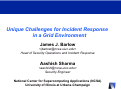 Cover page: Unique Challenges for Incident Response in a Grid Environment