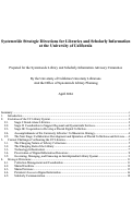 Cover page: Systemwide Strategic Directions for Libraries and Scholarly Information at the University of California