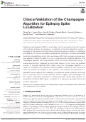 Cover page: Clinical Validation of the Champagne Algorithm for Epilepsy Spike Localization