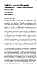 Cover page: The Hidden Potential of Sustainable Neighborhoods: Lessons from Low-Carbon Communities By Harrison Fraker