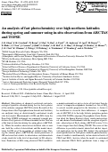 Cover page: An analysis of fast photochemistry over high northern latitudes during spring and summer using in-situ observations from ARCTAS and TOPSE