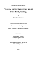 Cover page: Pressure vessel design for use in miscibility testing