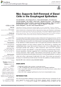 Cover page: Myc Supports Self-Renewal of Basal Cells in the Esophageal Epithelium