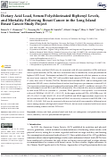 Cover page: Dietary Acid Load, Serum Polychlorinated Biphenyl Levels, and Mortality Following Breast Cancer in the Long Island Breast Cancer Study Project