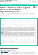 Cover page: Periodic reflections: a method of guided discussions for documenting implementation phenomena
