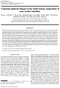 Cover page: Vegetation induced changes in the stable isotope composition of near surface humidity