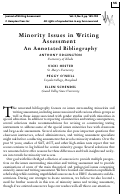 Cover page: An Annotated Bibliography of Writing Assessment: Minority Issues in Writing Assessment