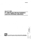 Cover page: FY 1995 Project Review/Validation: Lawrence Berkeley Laboratory